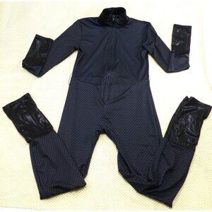 Catwoman Jumpsuit Costume With Mask & Cat Ears Set Large 95% Polyester Black Str